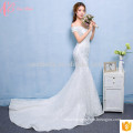 Cheap Trumpet Pure White Wedding Dresses Made in China